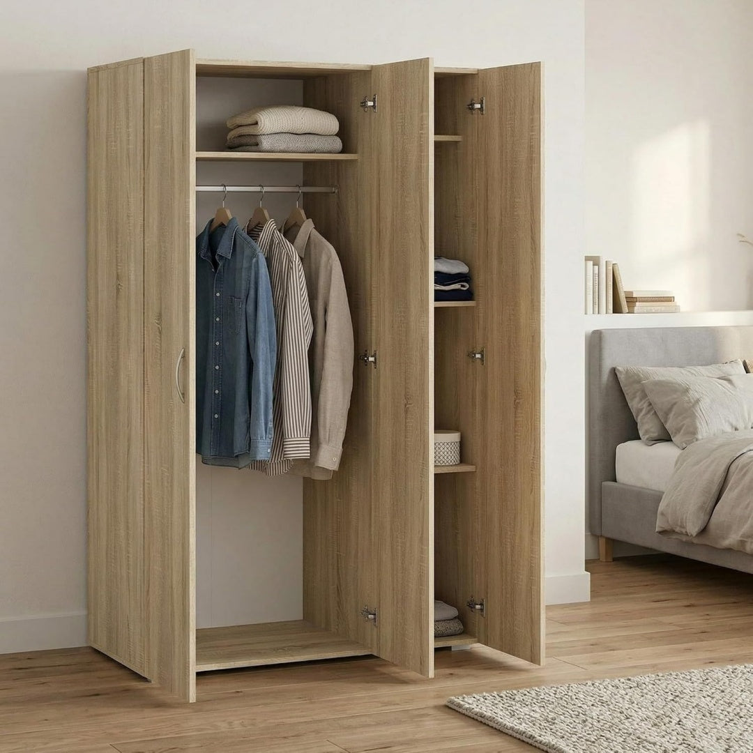 Armoire de rangement marron 3 portes