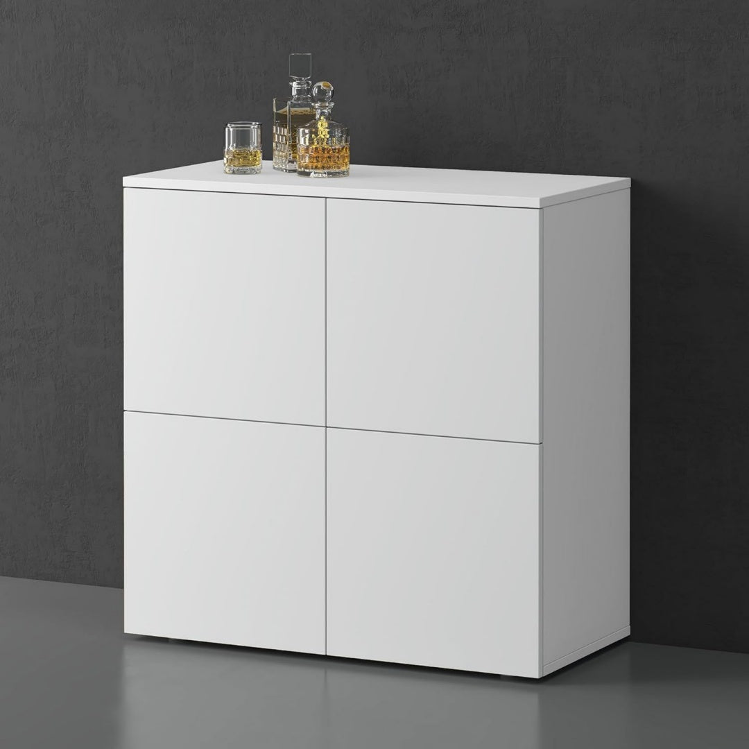 Commode gris avec 4 portes