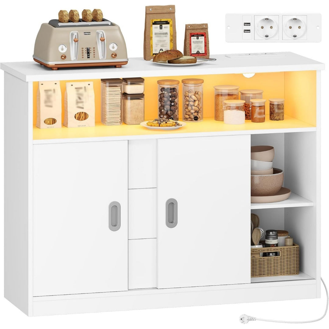 Enfilade gris clair 100 cm, de rangement compact