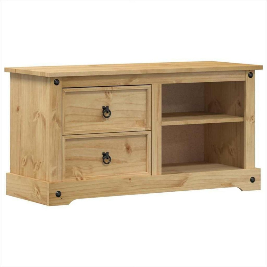 Banc TV marron, 100 x 40 x 52 cm bois esprit rustique