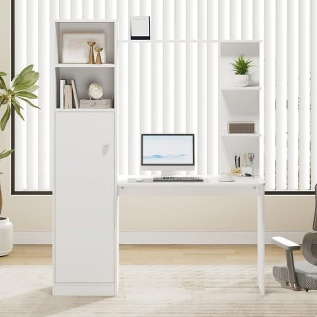 Gris clair bibliotheque esprit rustique avec 4 etageres