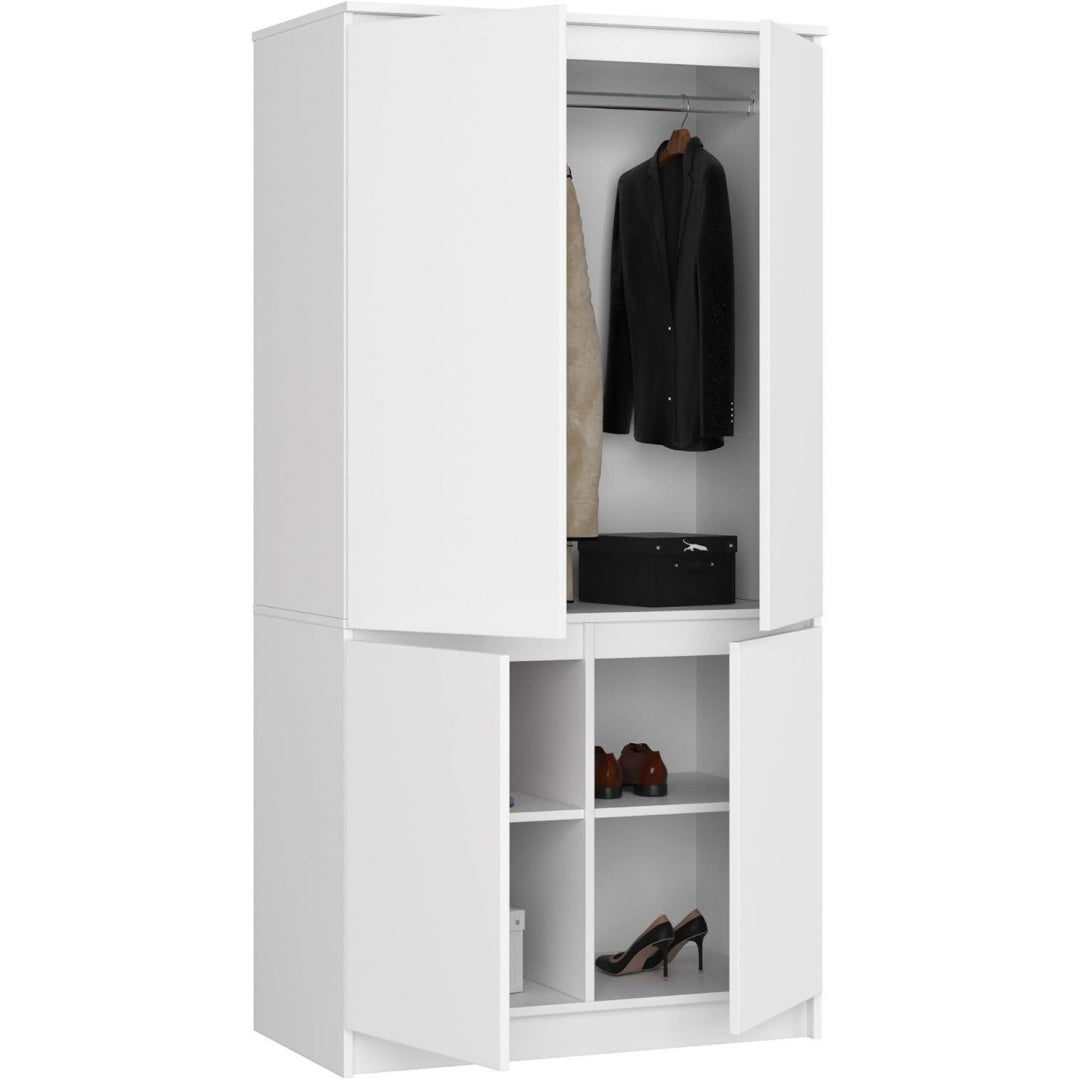 Style classique armoire gris clair 180 x 90 x 51 cm