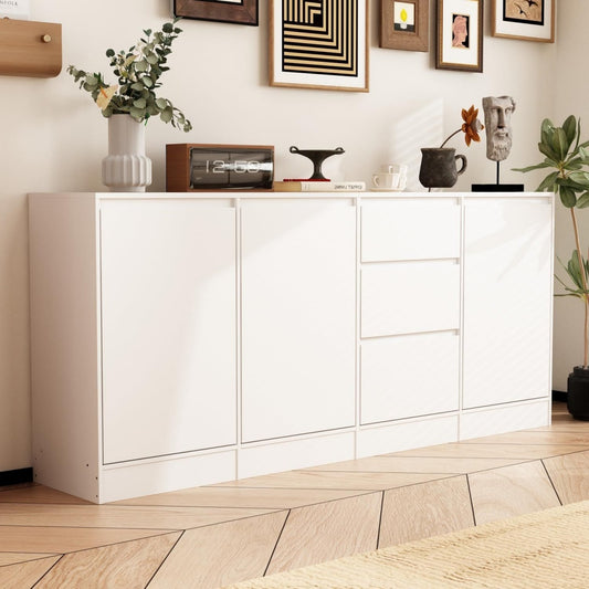 Buffet en MDF gris clair 180 x 35 x 80 cm