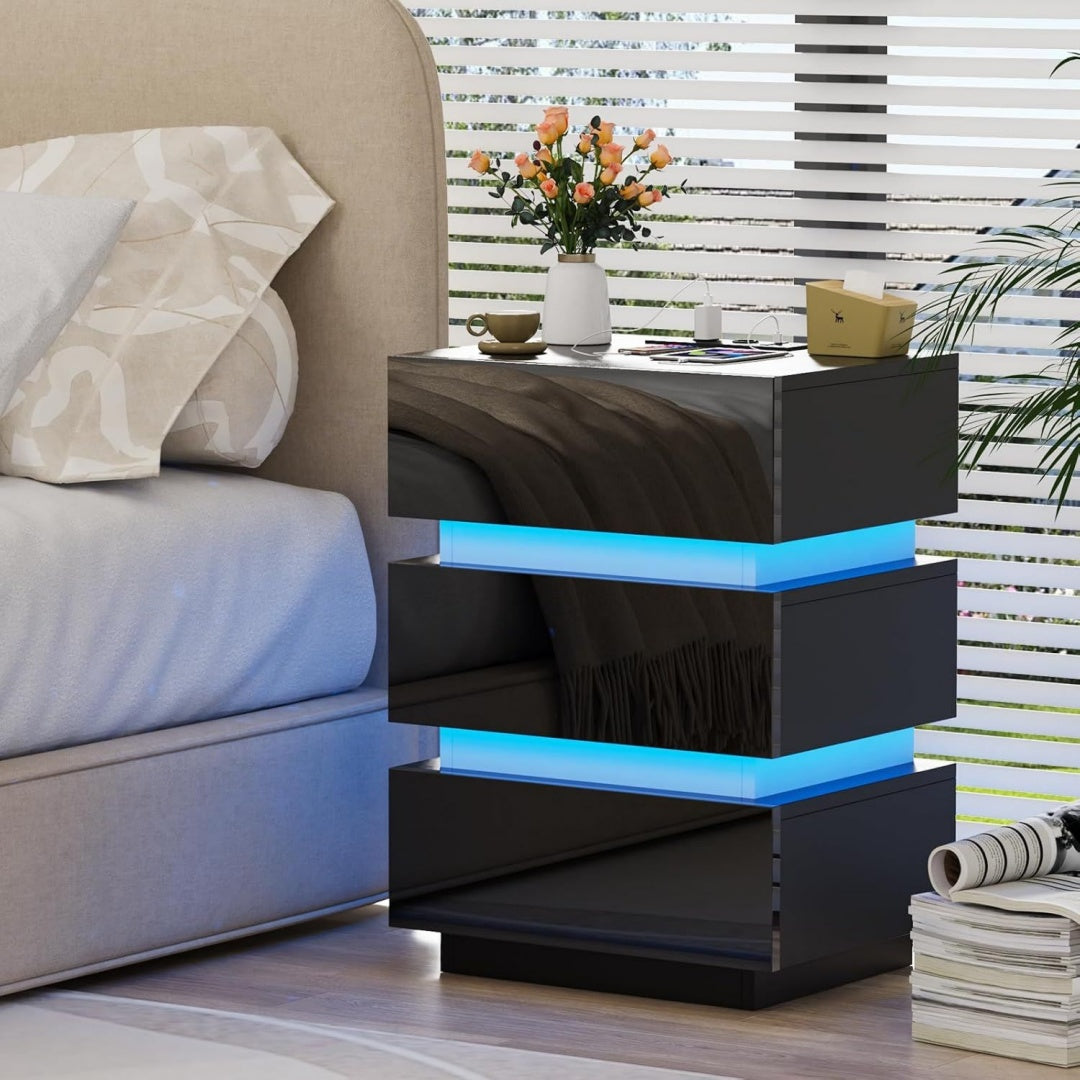 Table de chevet pour coin nuit Grise minimaliste