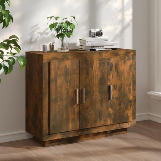 Buffet marron en chene, design moderne, rangement optimise