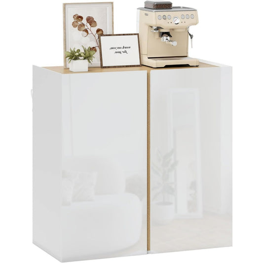 Enfilade gris clair 3 etageres reglables, bois ingenierie et style scandinave