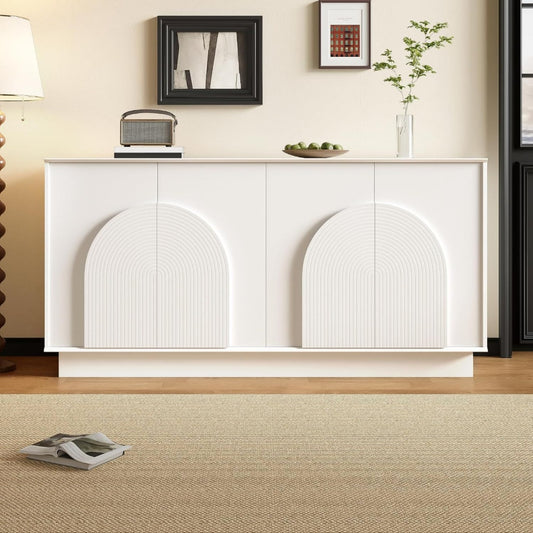 Buffet en MDF, beige, contemporain