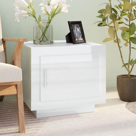 Table basse gris clair robuste 1 porte 51 x 50 x 45 cm