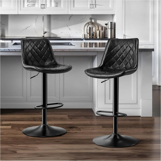 Tabouret gris en acier et verre