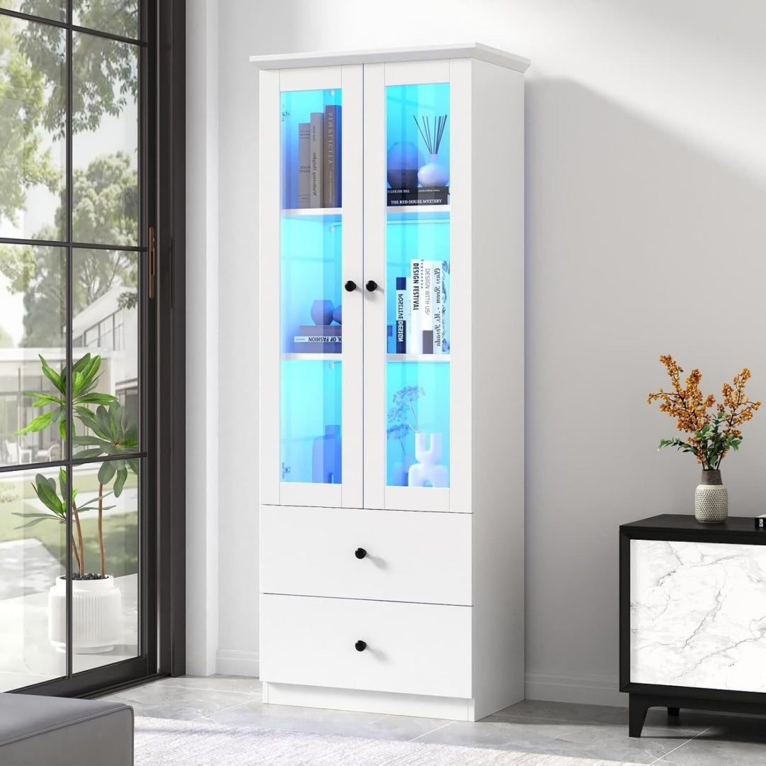 Vitrine gris clair design moderne