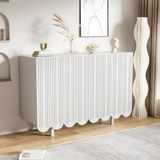 Discretion Moderne, commode a tiroirs gris clair en bois