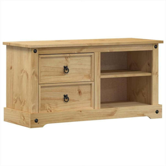 Banc TV marron, 100 x 40 x 52 cm bois esprit rustique