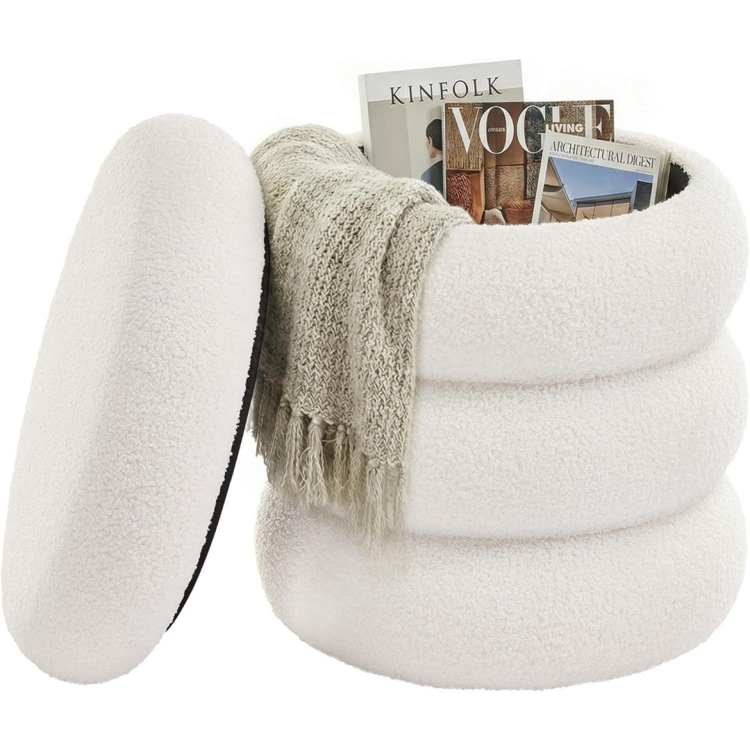 Repose-pieds gris clair 43 cm, de rangement pratique