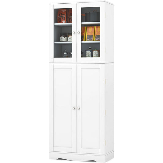 Armoire vitree gris clair, verre, 60 x 31, 5 x 161, 5 cm