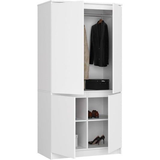 Style classique armoire gris clair 180 x 90 x 51 cm