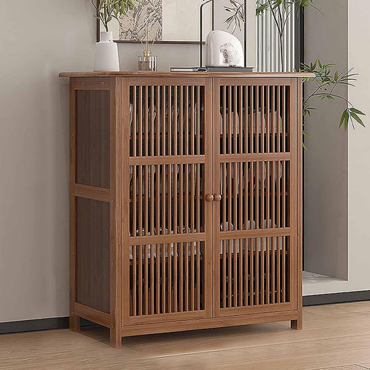 Armoire a chaussures marron avec 5 niveaux