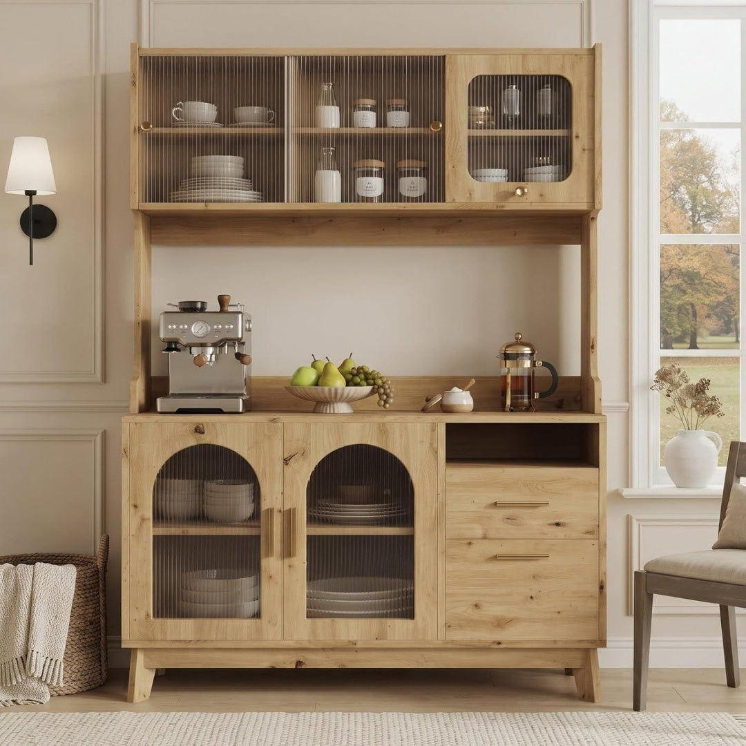 Buffet en verre et acrylique marron