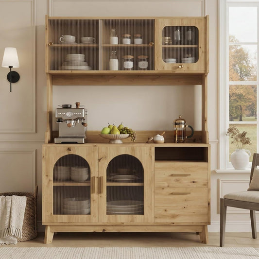 Buffet en verre et acrylique marron