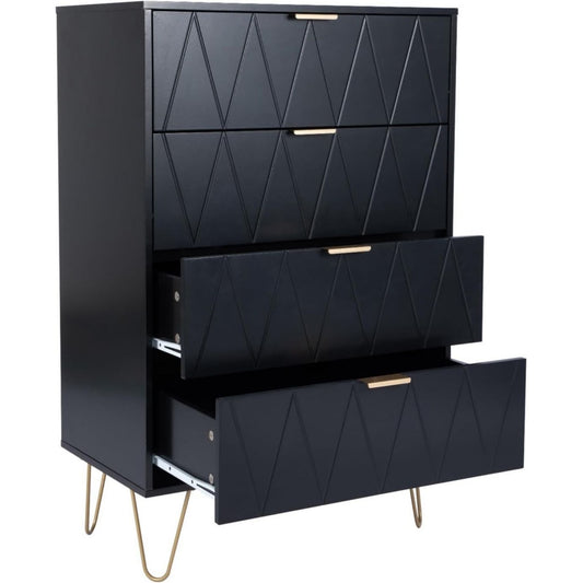 Commode gris fonce finition metal